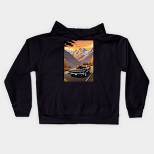 Classic American Black Charger Muscle Car Kids Hoodie